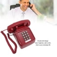thumbnail image 4 of Teléfono Fijo Con Cable, Teléfono De Escritorio Clásico Con Tono De Campana Mecánica Retro, Volumen De Timbre Ajustable De Teléfono De Emergencia De Respaldo Para Escuelas,, 4 of 7