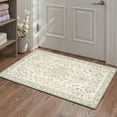 thumbnail image 5 of 5x7 Washable Area Rug with Non Slip Backing Low Pile Lightweight Print Pattern for Living Room Bedroom Floral Vines, Cream Sage, 5 of 5