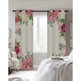 thumbnail image 4 of Pink Flowers Blackout Curtains for Bedroom Living Room Darkening Curtains 90 Inch Spring Floral Farmhouse Botanical Rustic Black Out Window Curtain Privacy Window Treatment Grommet Drapes 52"x90"x2, 4 of 9