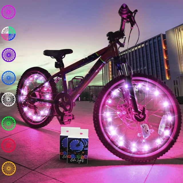 YOPTOP Ultra Bright LED Bike Wheel Lights For Night Riding Safety - Spoke Lights - Cycling Accessories For Enhanced Visibility,pink