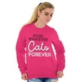 thumbnail image 3 of Dogs Whatever Cats Forever Funny Unisex Plus Fleece Graphic Sweatshirt Brisco Brands 2X, 3 of 5