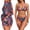 #010: 1 Pack, Dark Green, variant on Women's 3 Piece Swimsuits Tropical Print Bikini Set with Cover Up,010, Medium
