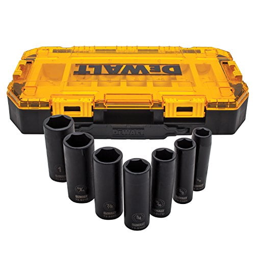 DEWALT Deep Impact Socket Set, 7-Piece, 1/2" Drive SAE (DWMT74736)