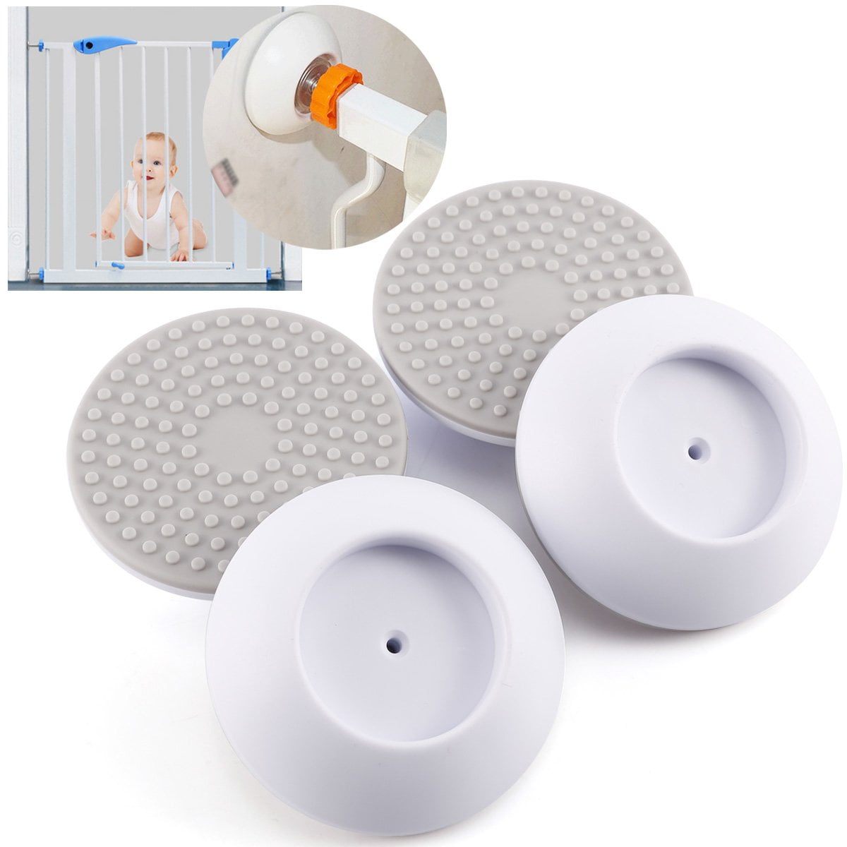 4 Pack Baby Safety Wall Guard Pads, Protector Bumpers Pressure Mounted