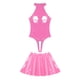 thumbnail image 4 of Conjunto de lencería de charol con efecto mojado para mujer, body con escote halter, copa abierta, sin entrepierna, falda acampanada con cremallera, disfraces de discoteca, 4 of 5