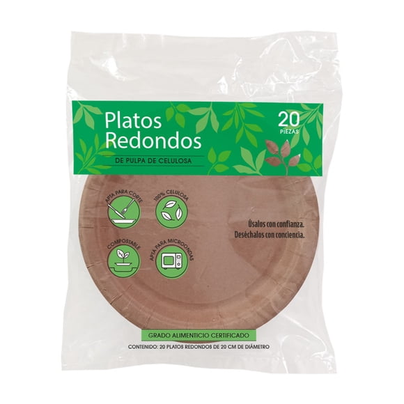 TGLC Plato Cartón 8'' 20 Piezas