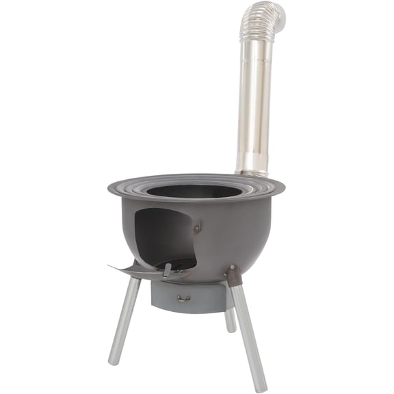 Miumaeov Wood Burning Stove, Portable Camping Wood Stove with Grill & Chimney Pipe Multifunctional Rocket Stoves for Outdoor Cooking