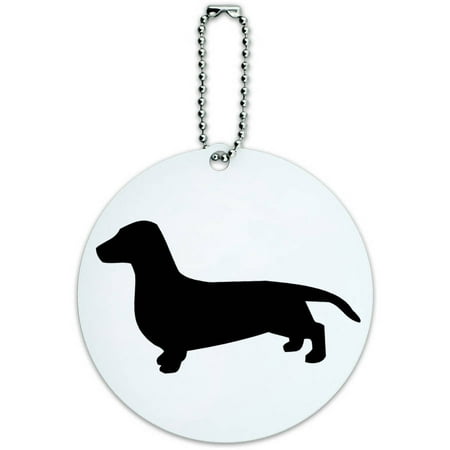 Dachshund Wiener Dog Round Luggage ID Tag Card for Suitcase or Carry-On