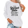 thumbnail image 1 of CEHVOM Femmes Hiver Aguichant Col Rond Manches Longues Hauts avec Poche Imprimé Régulier Chandail Sans Capuche Blouse Liquidation, 1 of 6