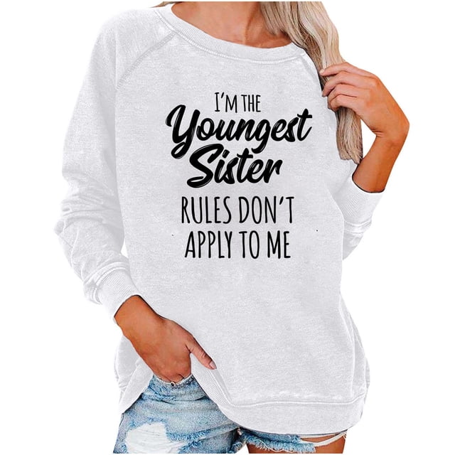 CEHVOM Femmes Hiver Aguichant Col Rond Manches Longues Hauts avec Poche Imprimé Régulier Chandail Sans Capuche Blouse Liquidation
