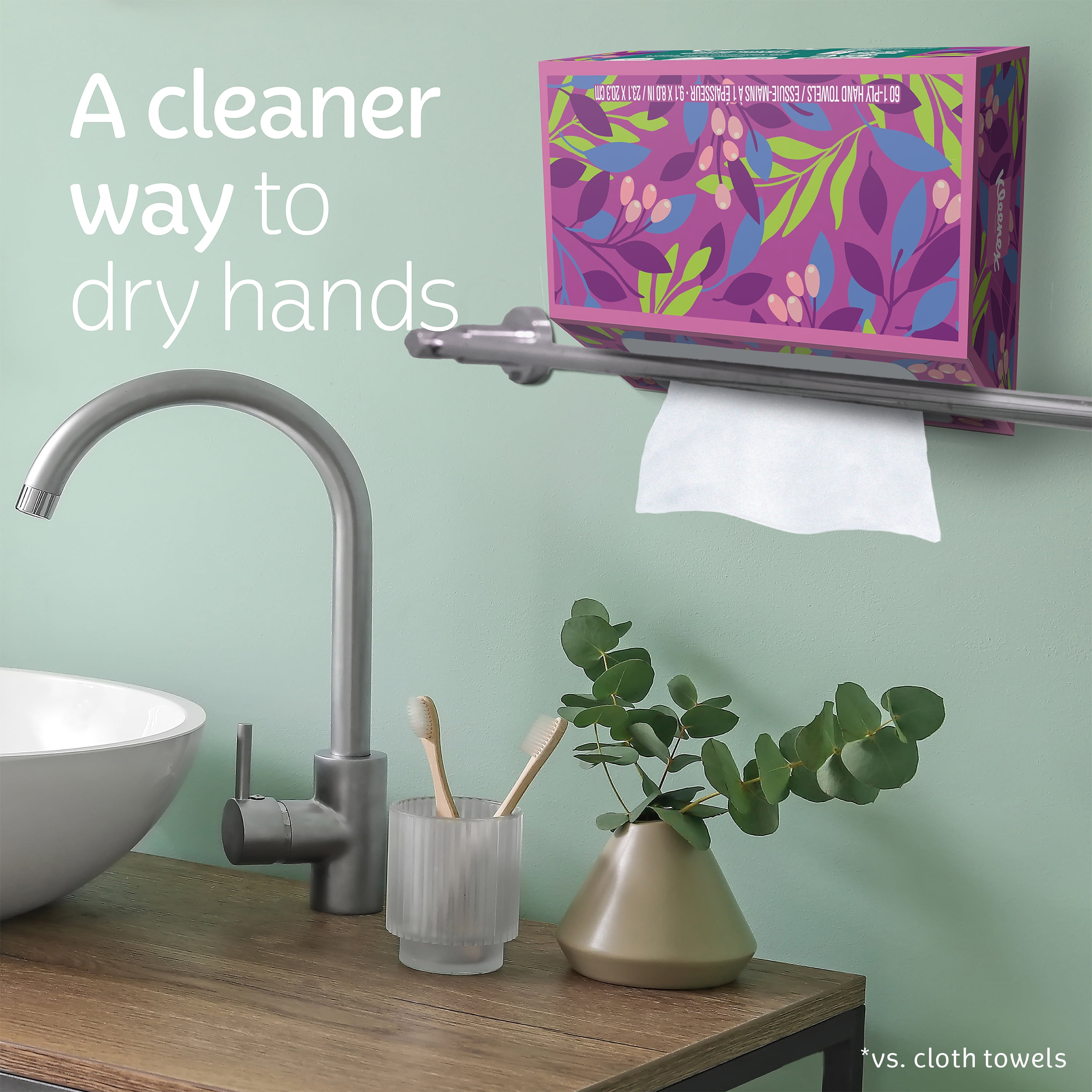 Kleenex 1 Ply Hand Towels, 1 Box, 60 Towels