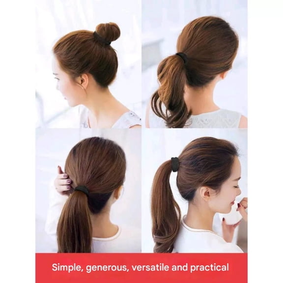 High Elastic Black Rubber Hair Bands Seamless Towel Rings Simple Female Hair Ties