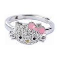 thumbnail image 5 of White Gold Bow Tie Hello Kitty Ring Multicolor Cubic Zirconia Necklace Fashion Jewelry pink, 5 of 5