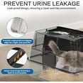 thumbnail image 4 of Stainless Steel Litter Box with Lid, 135° Flip-Top Extra Large Cat Litter Pan, Enclosed Metal Litter Box with Litter Scoop & Filter Pedal, Anti-Leakage, Odor Free, Front & Top Dual Entry, 4 of 8