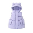 thumbnail image 3 of Esaierrr 1-7Y Boys Girls Hooded Waistcoat down Coats for Baby Kids Warm Outerwear Vest Cute Ears Sleeveless Jacket Fall Winter Outerwea Tops, 3 of 8