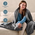 thumbnail image 4 of Bare Home Plush Sherpa Bed Blanket - Fluffy & Soft - Reversible - Lightweight - Twin/Twin XL, Gray with Gray Sherpa, 4 of 10