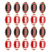 20Pcs Football Beads for Bracelet,19mm Enamel Alloy Sports Beads,Black,Red