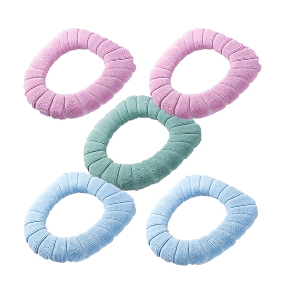 5-Piece Soft Bathroom Thickened Toilet Cover Pads - Warm Stretchable Fiber Easy-to-Install Padded Cover