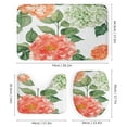 thumbnail image 3 of 4 Piece Shower Curtain Sets Shower Curtain Set with Non-Slip Rugs Toilet Lid Cover And Bath Mat Spring Peach Watercolor Floral Waterproof Fabric Bath Curtains Spring Flowers for Bathroom Decor, 3 of 8