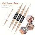 thumbnail image 5 of Nail Art Brush Set-5pcs Double-Ended Nail Art Brushes for Long Lines, Thin Liner brush for Nails Detail, Nail Design Brush Ombre Brush 3D Brush Kits for Gel Polish Acrylic Nail Drawing (Black), 5 of 6