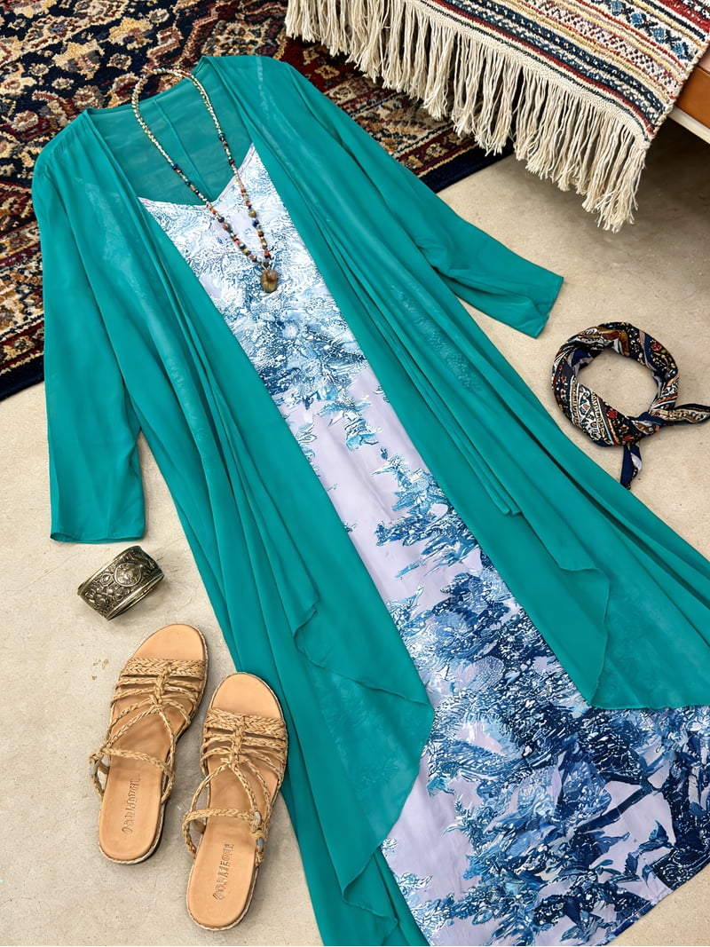 long cardigan for party dress Helena Metallic Longline Cardigan Dress