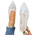thumbnail image 4 of RoamHome Women's Pointed Toe Ballet Flats Floral Print Mesh Slip-On Comfy Loafers Breathable Lightweight Walking Shoes Daily Casual, 4 of 9