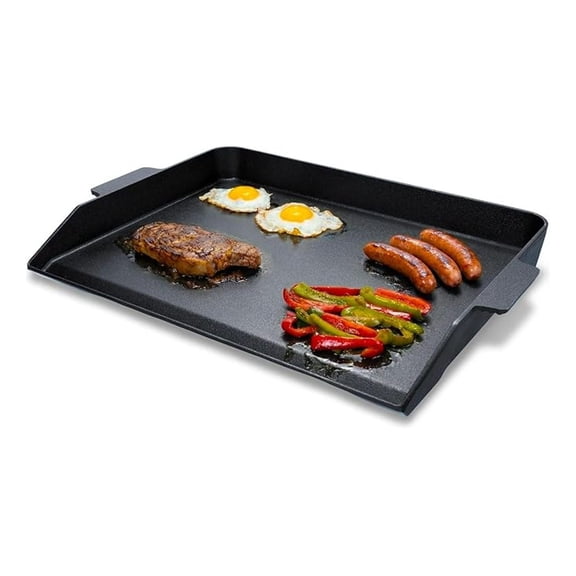 23 x 16 Inch Cast Iron Griddle for Gas Grills, Heavy Duty Outdoor Griddle, Extra Large Cast Iron Griddle for Even Heat, Non-Stick Flat Top Griddle for Grill Cooking Burgers, Pancakes, Steak & More
