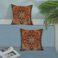 thumbnail image 3 of Boho Pillow Covers 20x20 Inch 2 Pcs Vintage Burnt Orange Carpet Pattern Ethnic Decor Throw Pillows Retro Antique Outdoor Farmhouse Decoration Pillowcase Linen Cushion Cover for Couch Sofa Bed, 3 of 6
