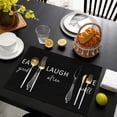 thumbnail image 3 of Black Placemats Set of 4,Funny Holiday Place Mats Decorations Washable Table Mats 12 x 18 Inch (Eat Good Laugh Often Live Well), 3 of 5