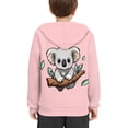 thumbnail image 4 of Xoenoiee Cosy Hoodies for Kids with Front Kangaroo Pocket Cute Branch Koala Pink Print Girls Pullover Sweater Long Sleeve Winter Clothing Loose Athletic Wear, S, 4 of 7