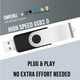 thumbnail image 2 of Unidad flash USB JBOS de 4 GB x 20, memoria USB 2.0, color negro, 2 of 6