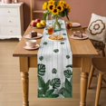 thumbnail image 2 of Palm Leaves Table Runner 72 Inches, Tropical Botanical Leaf Summer Wooden Gray Bed Runner Dresser Scarves Tabletop for Indoor Outdoor Parties/Ceremony/Banquet, 18" x 72", 2 of 9