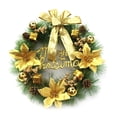 thumbnail image 3 of leyfeng Guirnalda de Navidad con guirnalda de luces LED Guirnalda de puerta delantera de Feliz Navidad Flor de plantas artificiales, 3 of 8
