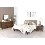 Robyn Bedroom Set with Upholstered Tufted Headboard Dark Walnut ...