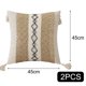 thumbnail image 2 of 2 paquetes de fundas de almohada de algodón estilo bohemio de 18 x 18 pulgadas en contraste, fundas de almohada decorativas suaves de estilo rústico para sofá otoñal, 2 of 5
