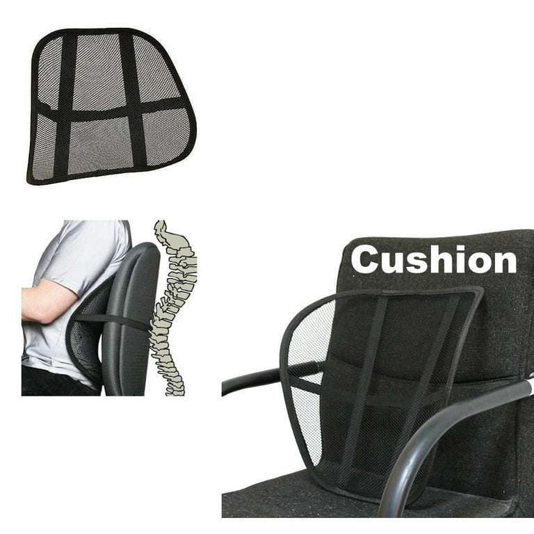 Car Seat Cushion Mesh Lumbar Back Brace Support Pain Relief Massage Lumbar  Back Support Ventilate Office Chair Home Car Cushion(Black)