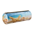 thumbnail image 1 of Easygdp Beach Starfish Shell para Estuche de Lápices Cilíndrico de Cuero con Cremallera, Organizador de Lápices de Cuero para Escuela, Oficina y Viajes, 1 of 6