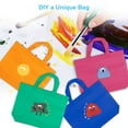 thumbnail image 6 of EEEkit 10Pcs Reusable Non-Woven Fabric Bags Handy Tote Shopping Bags Grocery Food Container with Handles, 14.8 x 12.4in, Assorted Color, 6 of 6