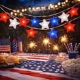 thumbnail image 2 of Portable Battery Operated Red White Blue Star String Lights, Festive Tabletop and Desk Decor for Independence Day and Christmas, Warm LED Lights for Creating Cozy Holiday Atmosphere at Home, 2 of 6