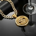 thumbnail image 3 of Hip Hop Rotate the disc Pendant Necklace With 15mm Crystal Cuban Chain HipHop Iced Out Bling Necklaces Men Women Fashion Charm Jewelry, 3 of 8