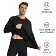 thumbnail image 2 of LANBAOSI 2 Pack Men Thermal Underwear Top Crew Neck Male Long Johns Shirts Size S, 2 of 7