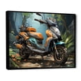 thumbnail image 2 of Designart "Adventure Seeker Scooter in the Wild I" Transportation Floater Framed Wall Decor, 2 of 7