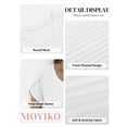 thumbnail image 4 of MOYIKO Women Summer Top Short Sleeve O Neck Basic White Tshirt Petal Sleeve Pleated Dressy Tee Clothes Size L, 4 of 7