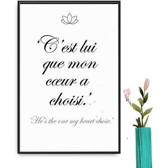 IDEA4WALL Framed Canvas Wall Art for Living Room, Bedroom French Quotes Canvas Prints for Modern Home Decoration Ready to Hang