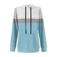 thumbnail image 4 of YUGYXL Womens Plus Size Lightweight Ribbed Knit Hoodie Sweaters Casual Long Sleeve Pullover Tops for Fall Winter Light Blue S, 4 of 5