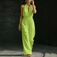thumbnail image 5 of Sentmoon Jumpsuit Sleeveless V Neck Romper Women Solid Color Regular Fit Vacation Outfits for Women 2026 Summer for Work and Office S-3XL, 5 of 8