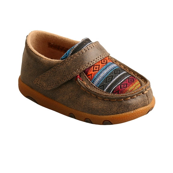 Twisted X Infant Casual Sneaker Bomber Leather/Canvas - Multi Serape, 6 M