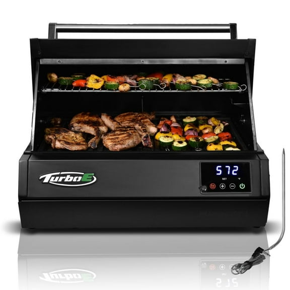 Turbo E Outdoor Electric Grill - 1700W Infrared, 24" Smart BBQ Grill with Probe, 120V