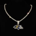 thumbnail image 2 of Ravens Iced-Out Necklace Baltimore 24” Rhinestone Chain Gold, 2 of 3
