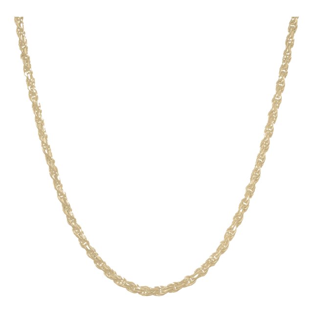 Cadena Italiana Torsal De 10k, 60cm De Largo, Calibre 2.1 Mm